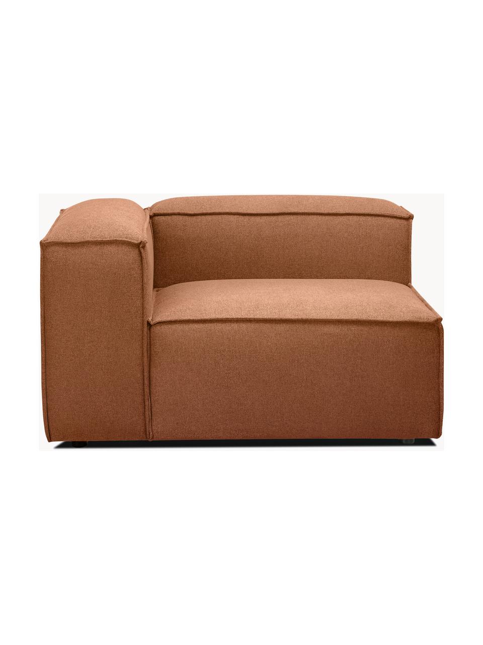 Eckmodul Lennon, Bezug: 100 % Polyester Der strap, Gestell: Massives Kiefernholz FSC-, Füße: Kunststoff, Webstoff Nougat, B 119 x T 119 cm, Eckteil links