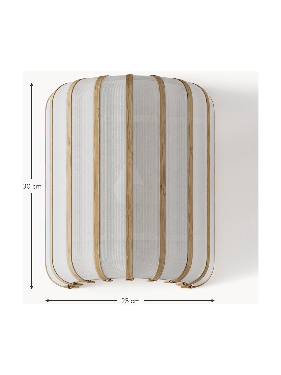 Nástěnné svítidlo z bambusu Salma, Bílá, světlé dřevo, Š 25 cm, V 30 cm