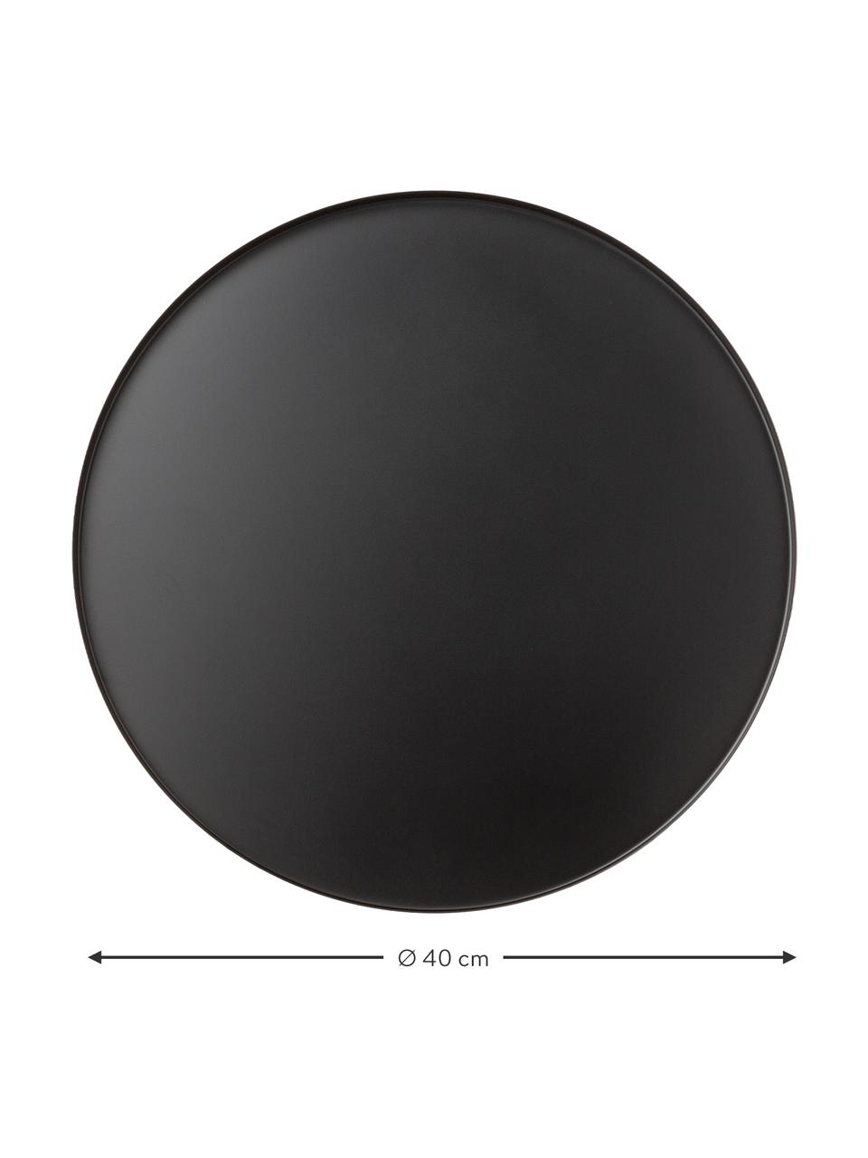 Velký kulatý dekorativní tác Circle, Nerezová ocel s práškovým nástřikem, Matná černá, Ø 40 cm