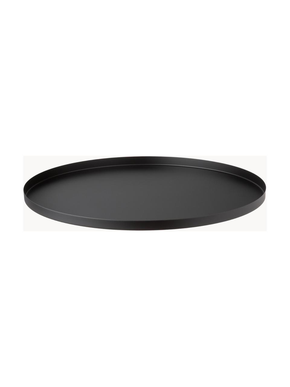 Grand plateau décoratif rond Circle, Acier inoxydable, revêtement par poudre, Noir, Ø 40 x haut. 2 cm