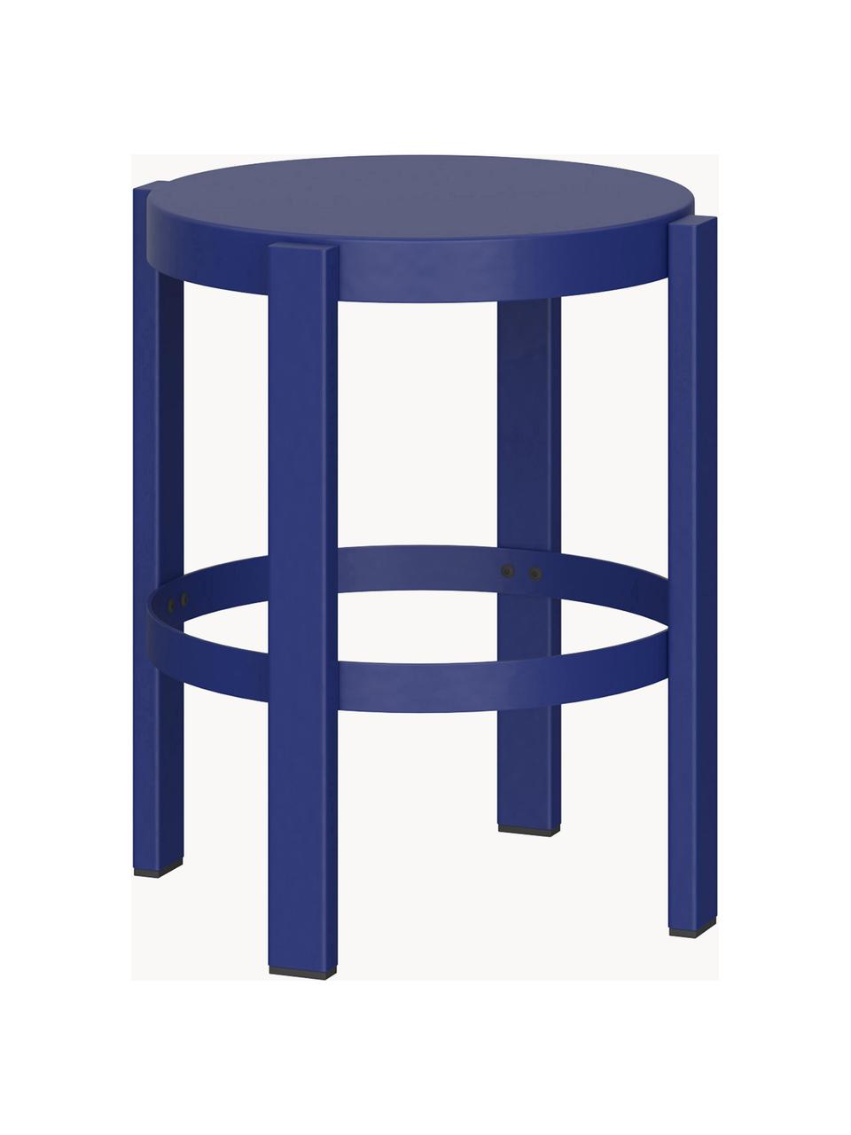 Tabouret en métal Doon, Acier, revêtement par poudre, Bleu roi, Ø 35 x haut. 45 cm