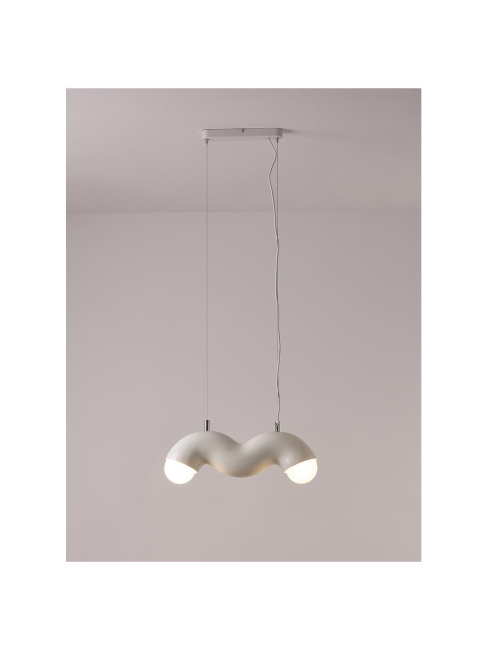 Lampada a sospensione Memphis, Poliresina, Bianco crema, Larg. 50 x Alt. 16 cm