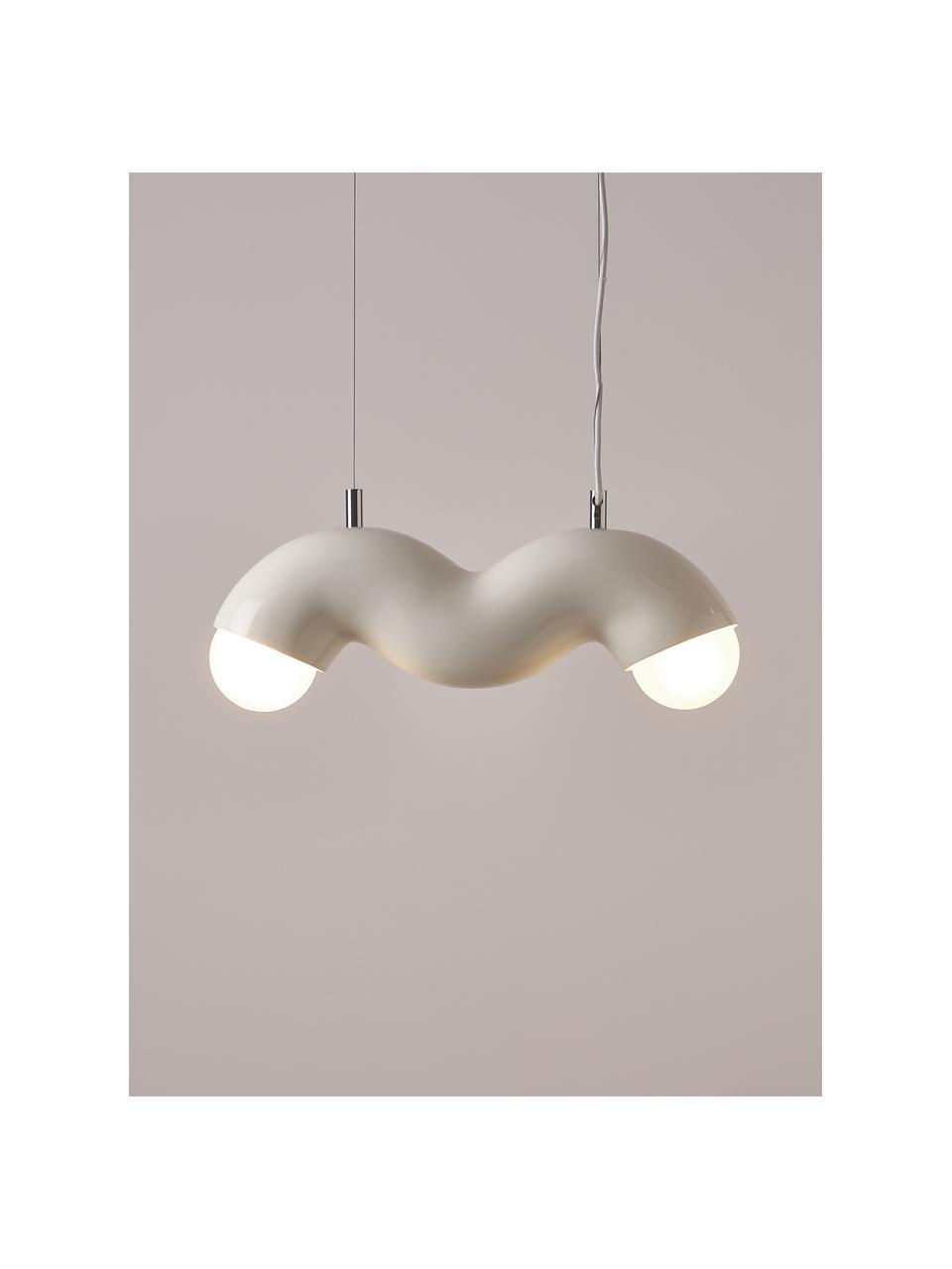 Lampada a sospensione Memphis, Poliresina, Bianco crema, Larg. 50 x Alt. 16 cm