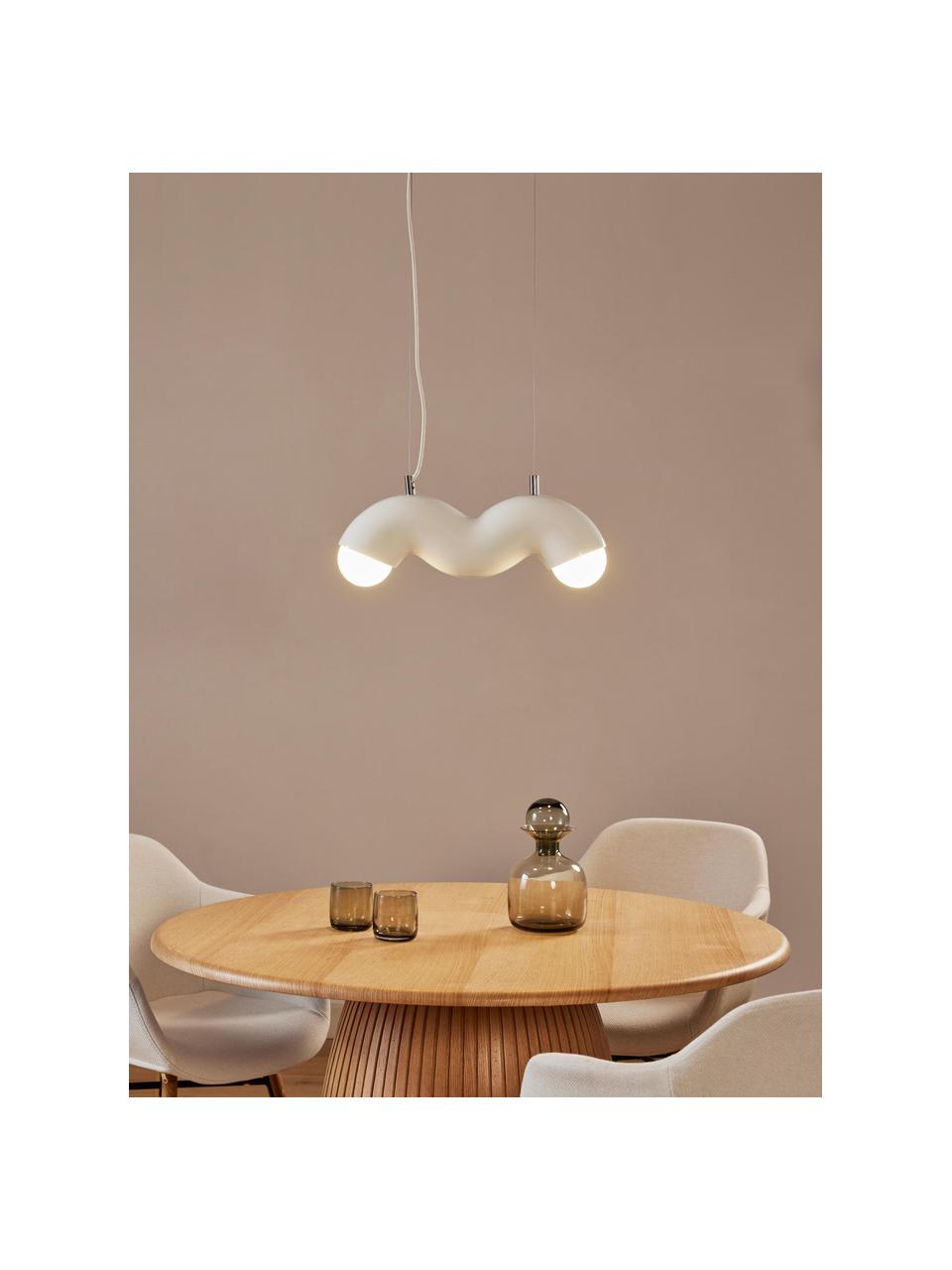 Lampada a sospensione Memphis, Poliresina, Bianco crema, Larg. 50 x Alt. 16 cm