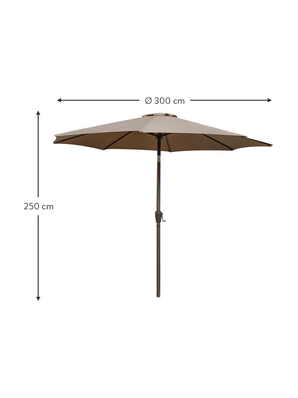 Sombrilla Tessa, Estructura: aluminio recubierto, Marrón, Ø 350 x Al 250 cm