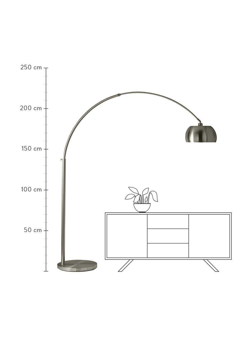 Veľká oblúková lampa Bowie, Chrómová, Ø 32 x V 202 cm