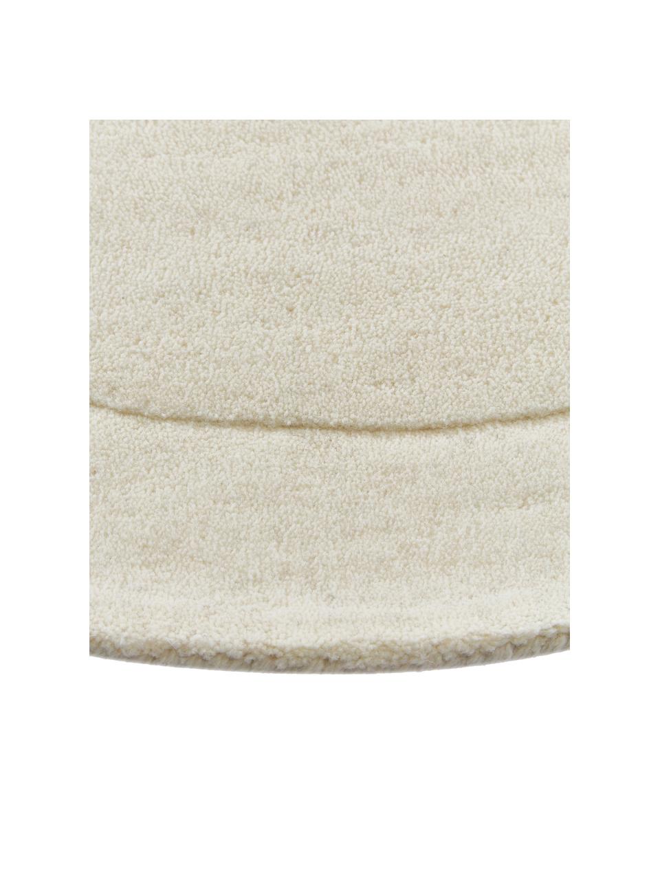 Handgetuft wollen vloerkleed Kadey in organisch vorm, Bovenzijde: 100% wol, Onderzijde: 100% katoen Bij wollen vl, Crèmewit, B 120 x L 180 cm (maat S)