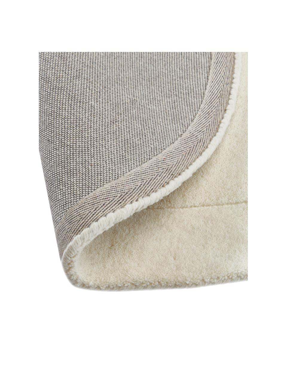 Handgetuft wollen vloerkleed Kadey in organisch vorm, Bovenzijde: 100% wol, Onderzijde: 100% katoen Bij wollen vl, Crèmewit, B 120 x L 180 cm (maat S)