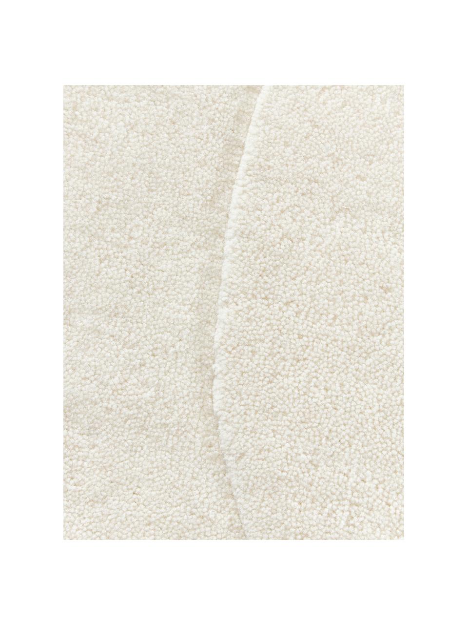 Tapis en laine forme organique, tufté main Kadey, Blanc crème, larg. 120 x long. 180 cm (taille S)