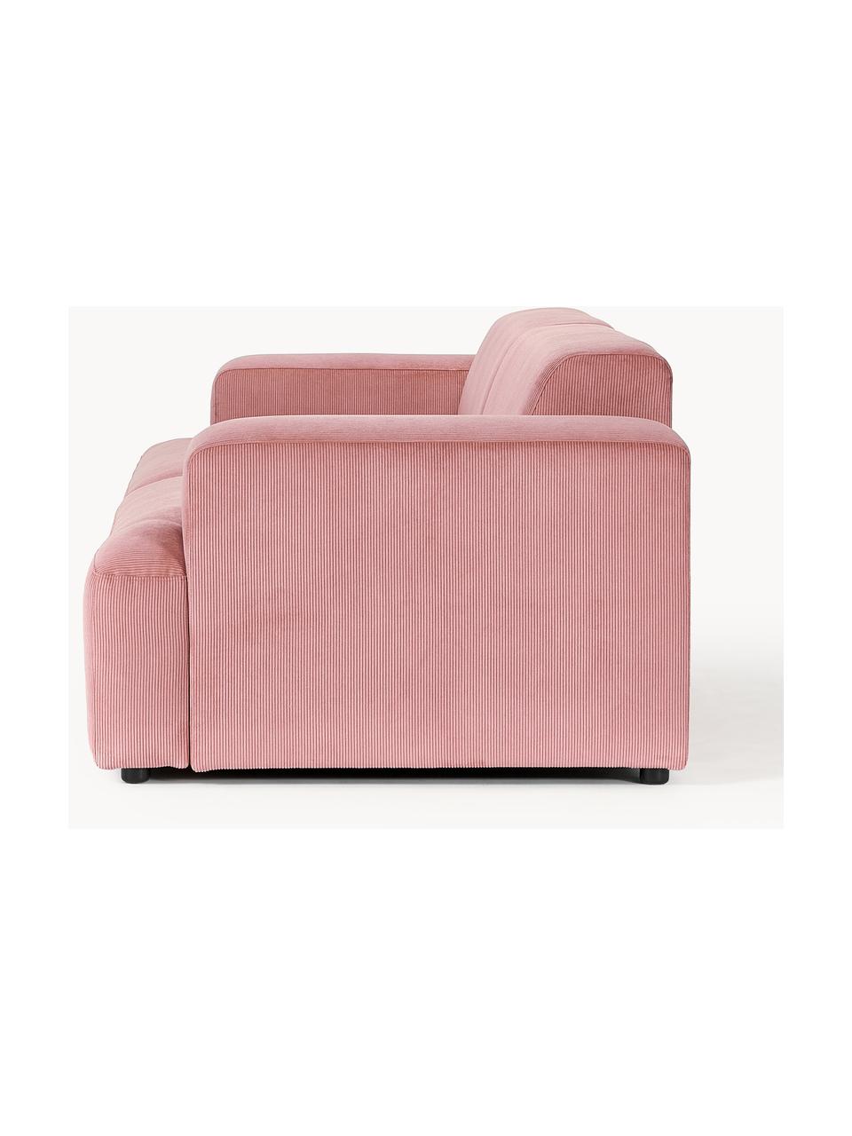 Cord-Sofa Melva (3-Sitzer), Bezug: Cord (92% Polyester, 8% P, Gestell: Massives Kiefernholz, Spa, Füße: Kunststoff Dieses Produkt, Cord Altrosa, B 238 x T 101 cm