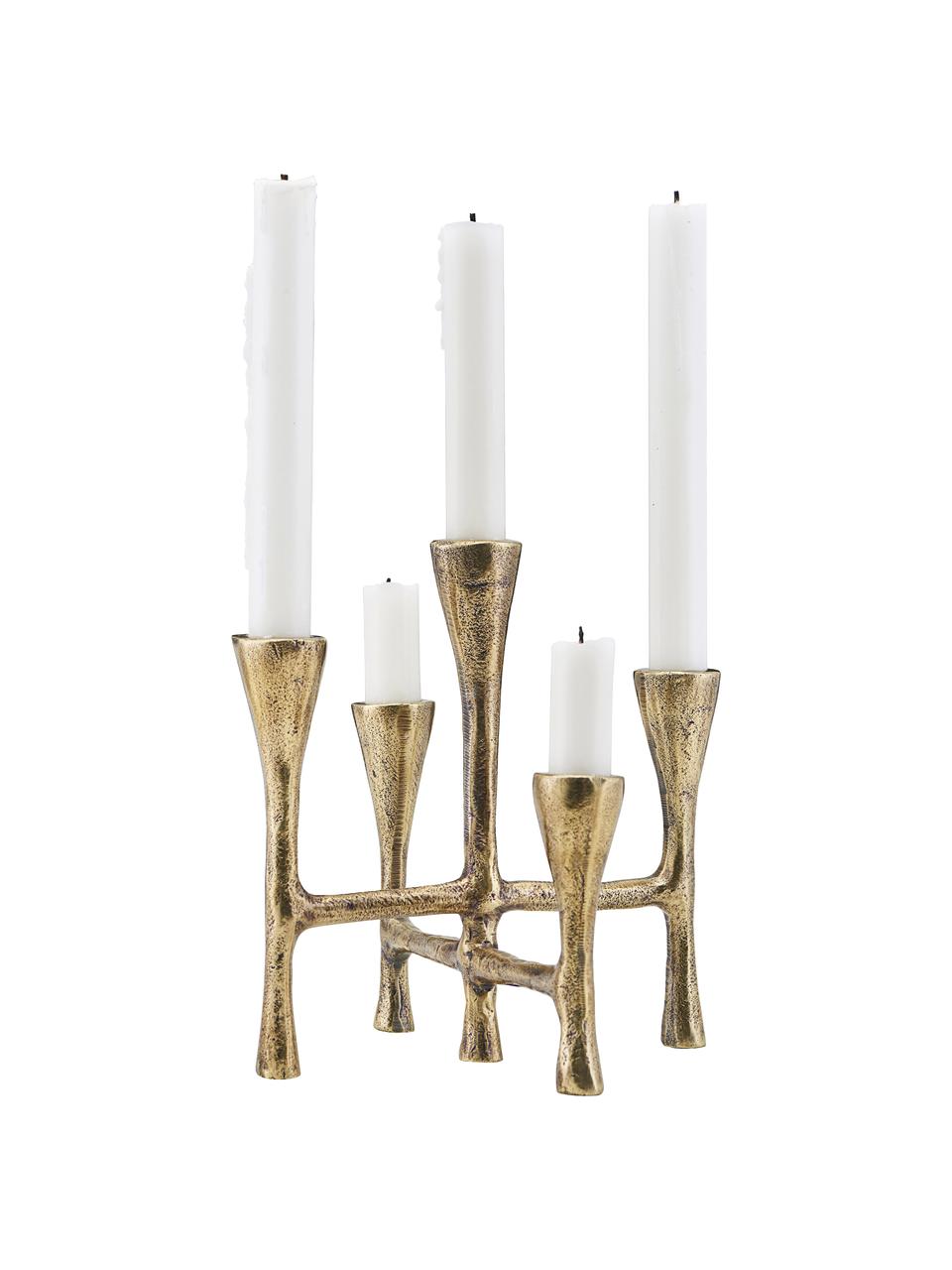 Candelabro Tristy, Aluminio recubierto, Dorado, An 16 x Al 20 cm