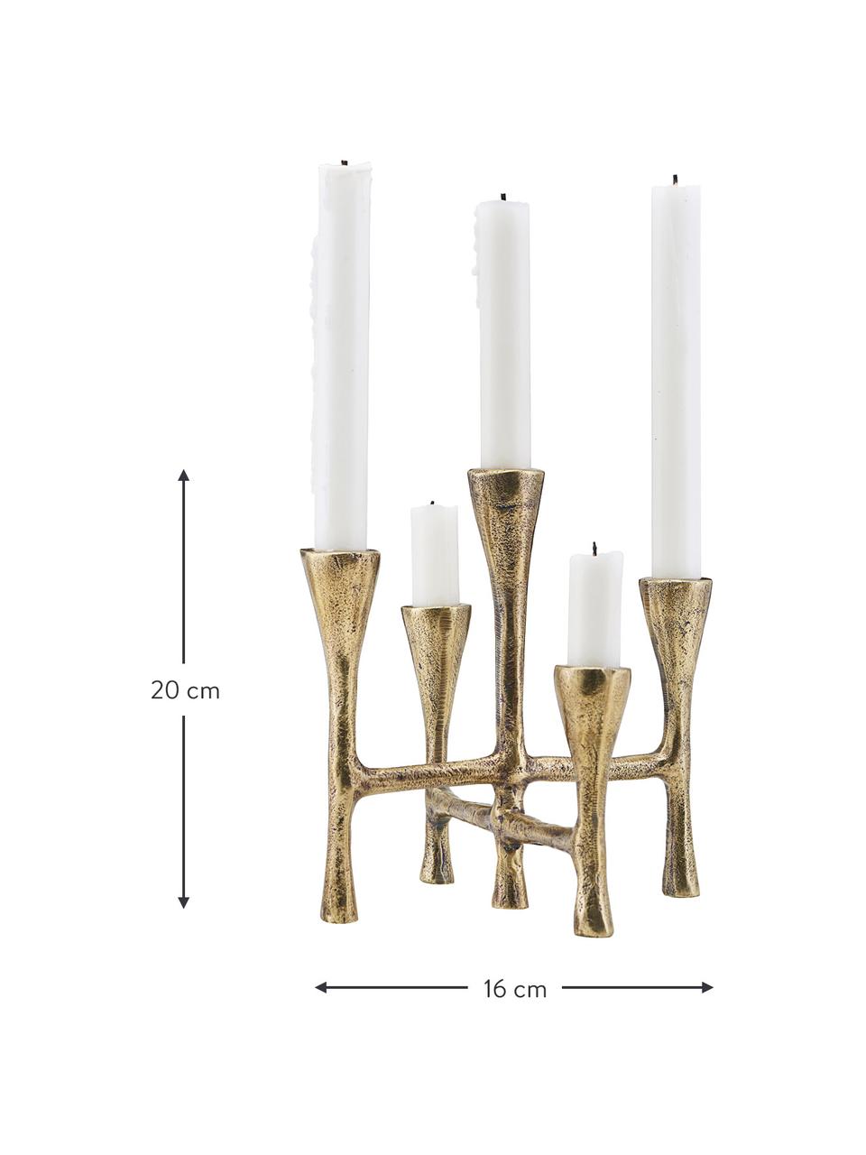 Candelabro Tristy, Aluminio recubierto, Dorado, An 16 x Al 20 cm