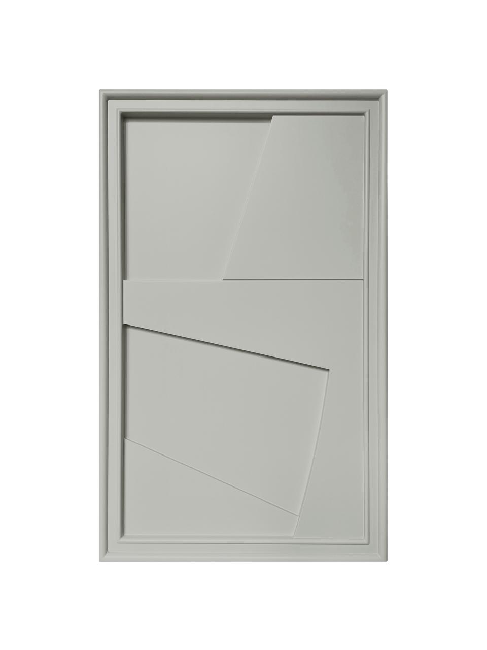 Handgefertigtes Wandobjekt Edge, Rahmen: Holz, satiniert, Grau, B 30 x H 50 cm