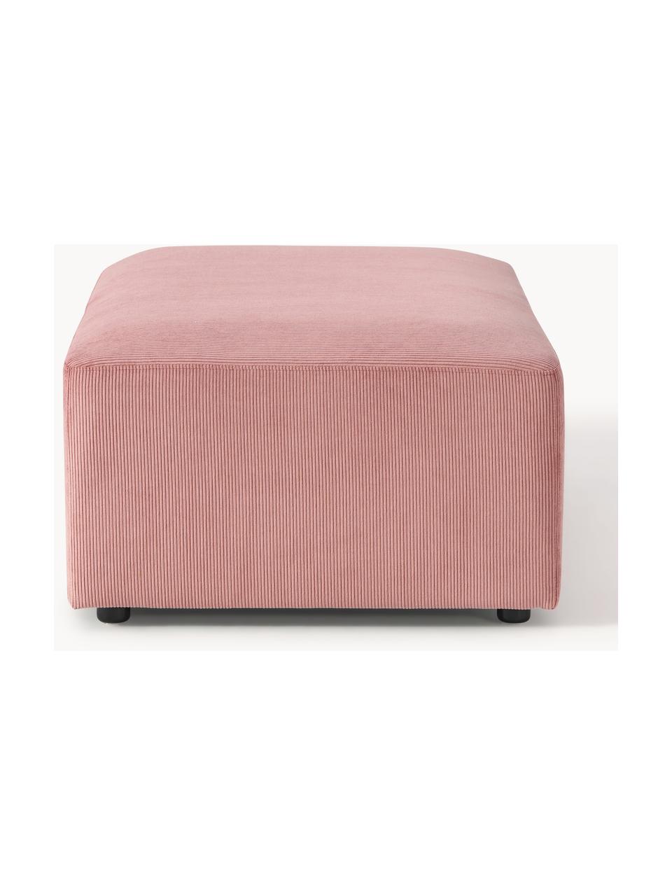 XL-Hocker Melva aus Cord, B 116 x T 72 cm, Bezug: Cord (92 % Polyester, 8 %, Gestell: Massives Kiefern- und Fic, Füße: Kunststoff Dieses Produkt, Cord Altrosa, B 116 x T 72 cm