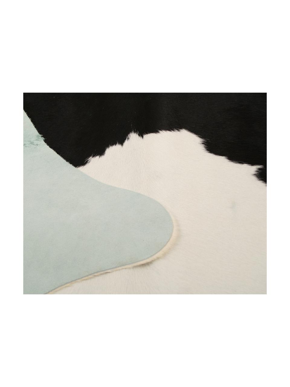 Tappeto in pelle di mucca Otto, Pelle di mucca, Nero, bianco, Pelle di mucca unica 975, 160 x 180 cm