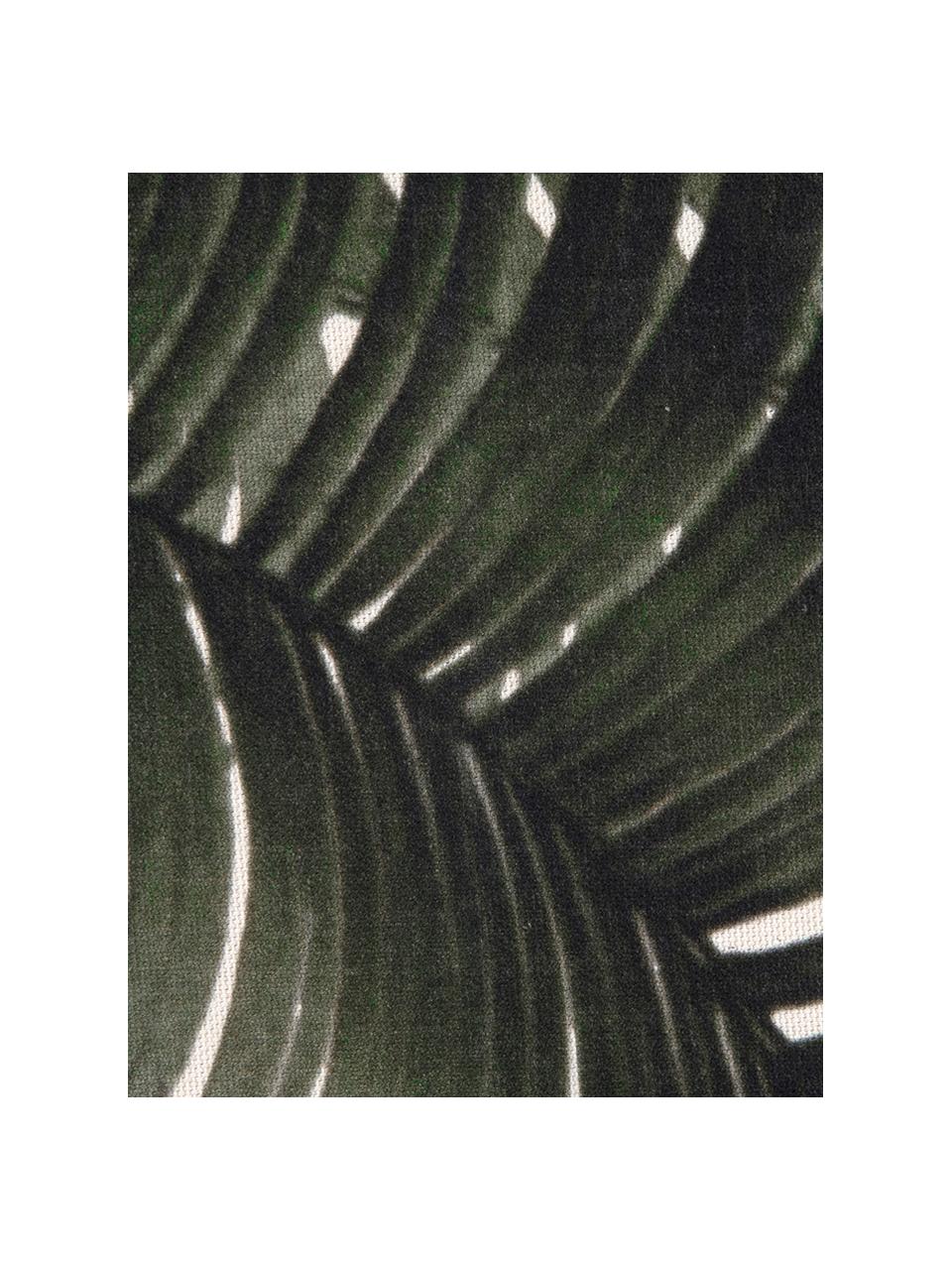 Housse de coussin 40x40 motif palmier Palmeira, 100 % coton, Vert foncé, beige, larg. 40 x long. 40 cm