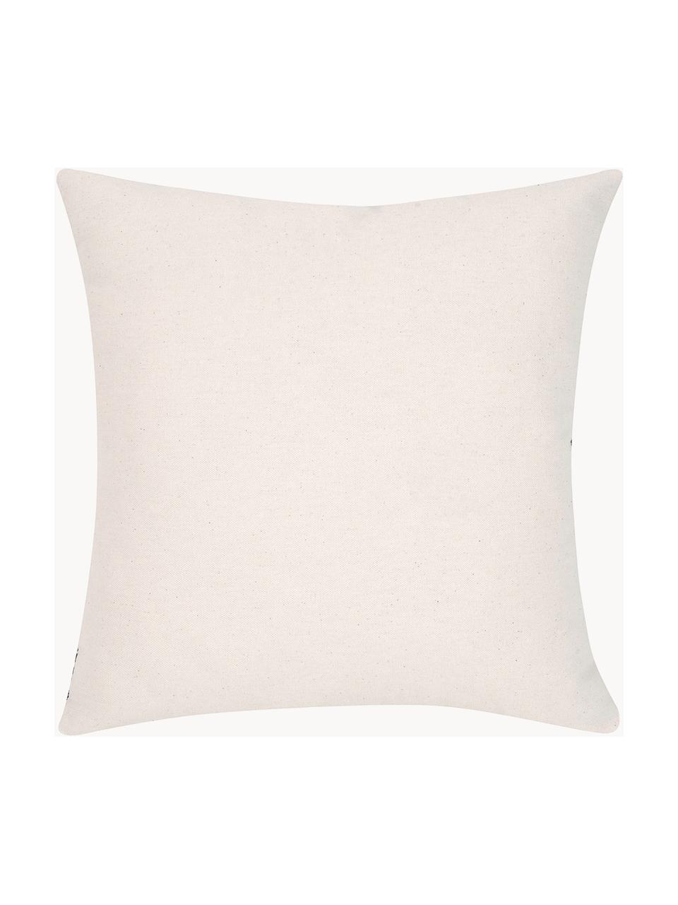 Housse de coussin 40x40 motif palmier Palmeira, 100 % coton, Vert foncé, beige, larg. 40 x long. 40 cm