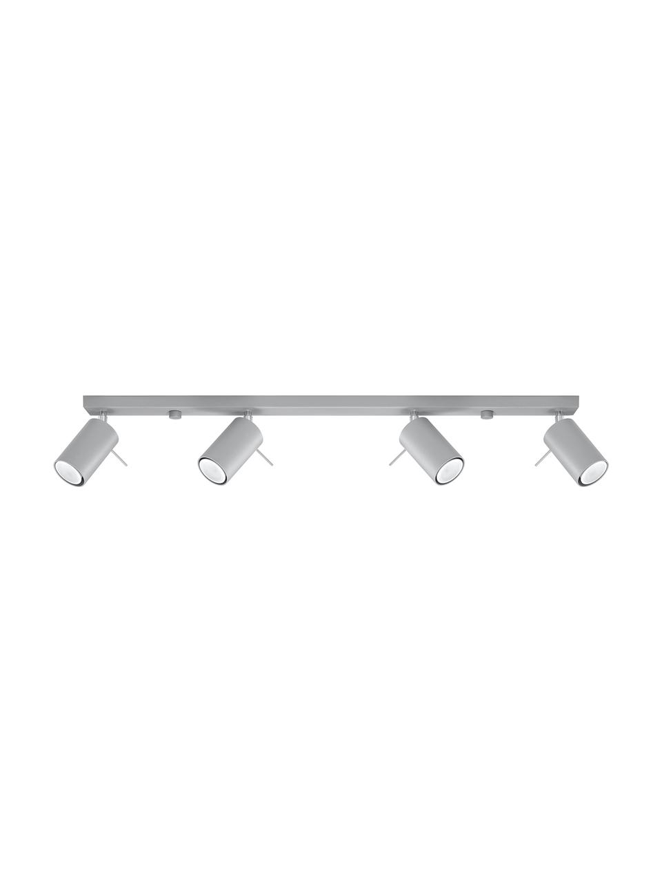 Deckenstrahler Etna, Baldachin: Stahl, lackiert, Grau, B 80 x H 15 cm