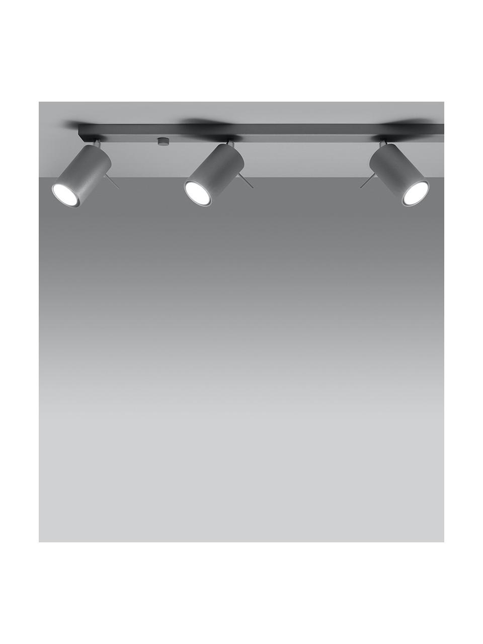 Deckenstrahler Etna, Baldachin: Stahl, lackiert, Grau, B 80 x H 15 cm