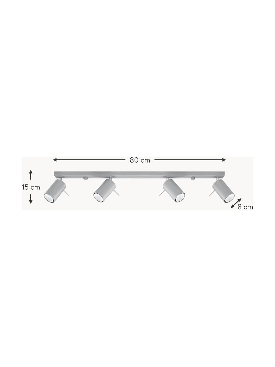 Lampa sufitowa Etna, Szary, S 80 x W 15 cm