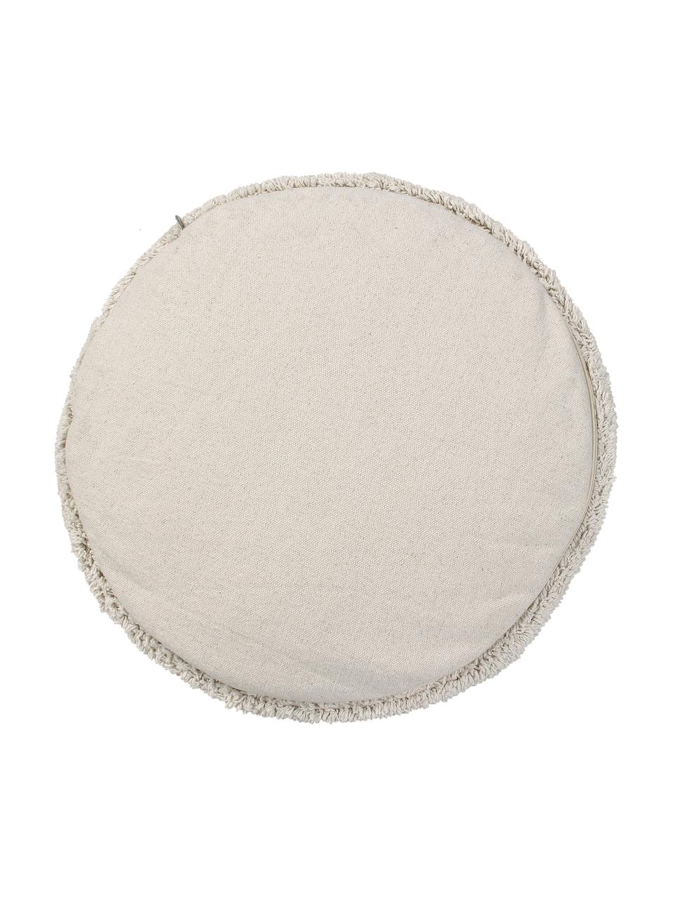 Puf infantil artesanal Chill, Tapizado: 97% algodón, 3% fibras si, Beige, Ø 50 x Al 20 cm