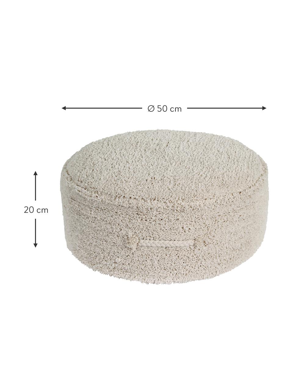 Pouf per bambini fatto a mano Chill, Rivestimento: 97% cotone, 3% fibra sint, Beige, Ø 50 x Alt. 20 cm