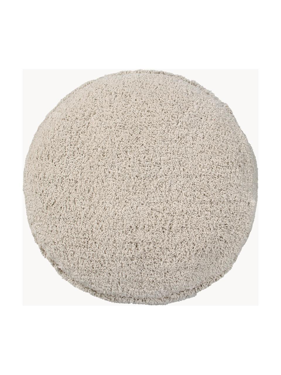 Puf infantil artesanal Chill, Tapizado: 97% algodón, 3% fibras si, Tejido beige claro, Ø 50 x Al 20 cm