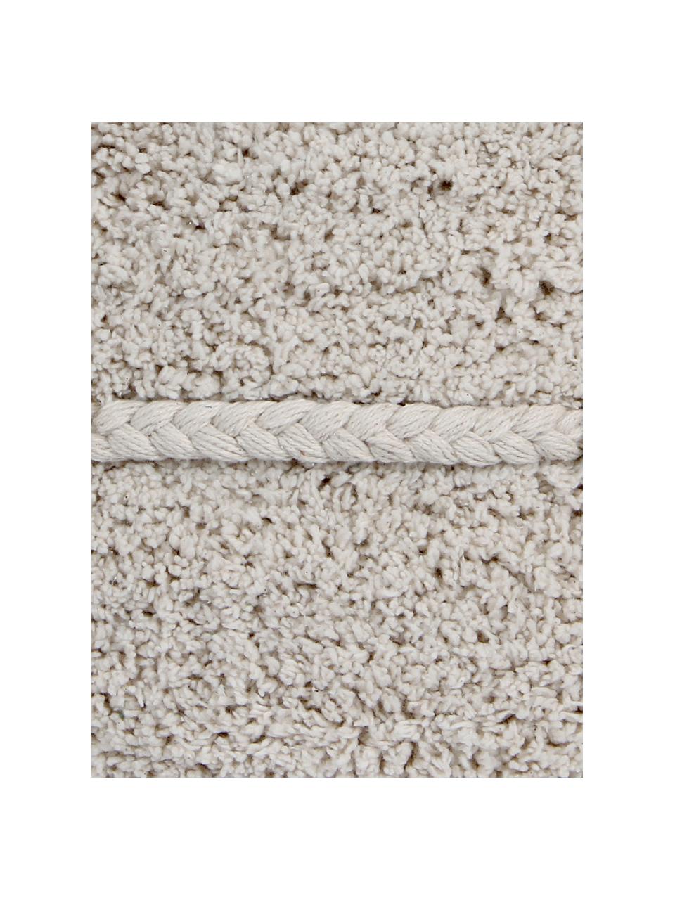 Puf infantil artesanal Chill, Tapizado: 97% algodón, 3% fibras si, Tejido beige claro, Ø 50 x Al 20 cm