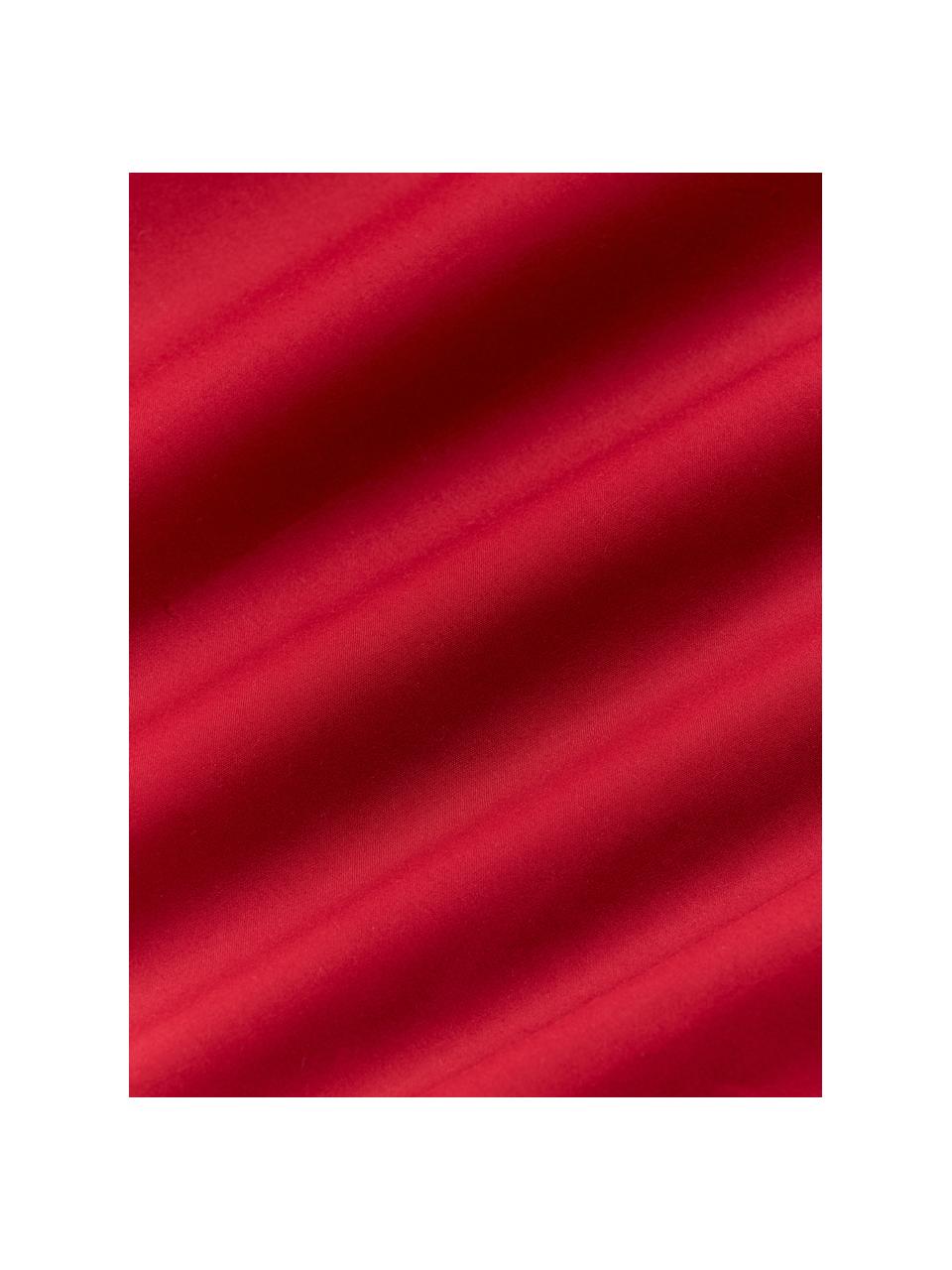 Funda nórdica de percal Elsie, Rojo, Cama 90 cm (155 x 220 cm)