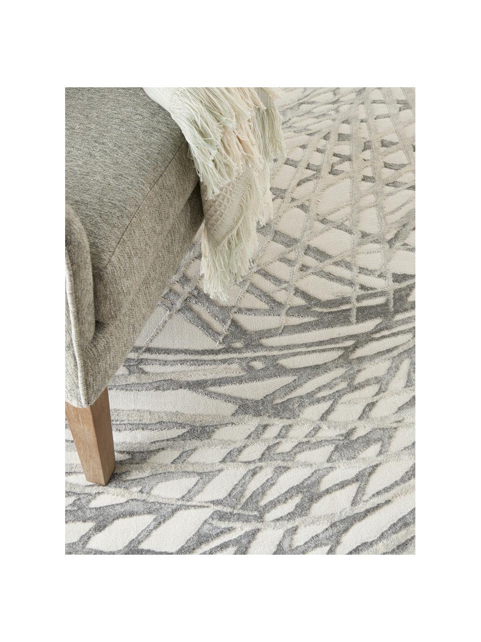 Laagpolig vloerkleed Rustic Texture met hoog-laag effect, 51% polypropyleen, 49% polyester, Beige, taupe, B 120 x L 180 cm (maat S)