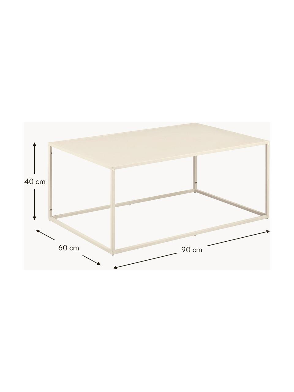 Table basse en métal Neptun, Métal, revêtement par poudre, Beige, larg. 90 x prof. 60 cm