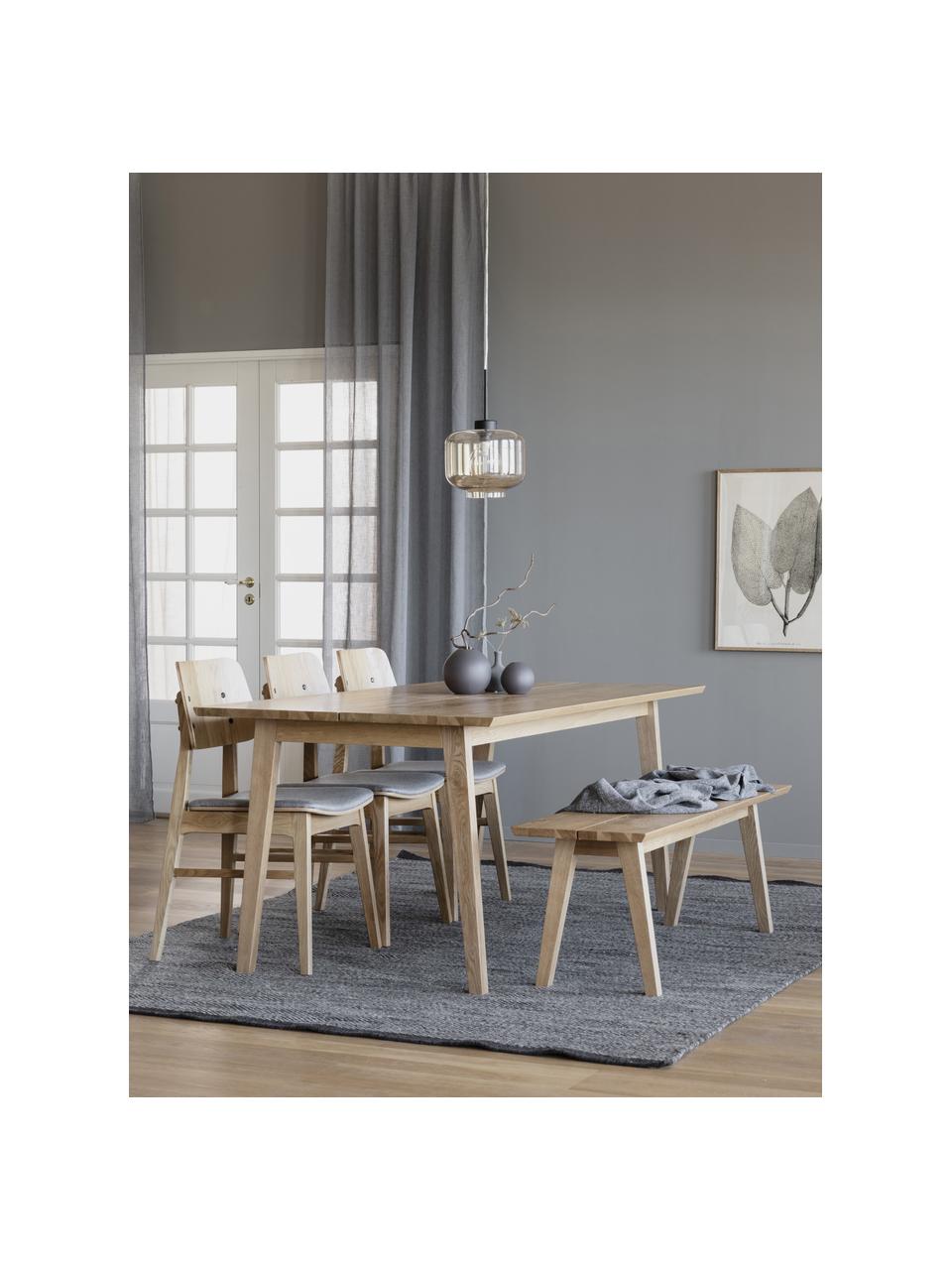 Mesa de comedor extensible Melfort, 180 - 280 x 90 cm, Tablero: fibras de densidad media , Bordes: madera de roble, Patas: madera de abedul maciza c, Madera de roble salvaje, An 180 x F 90 cm