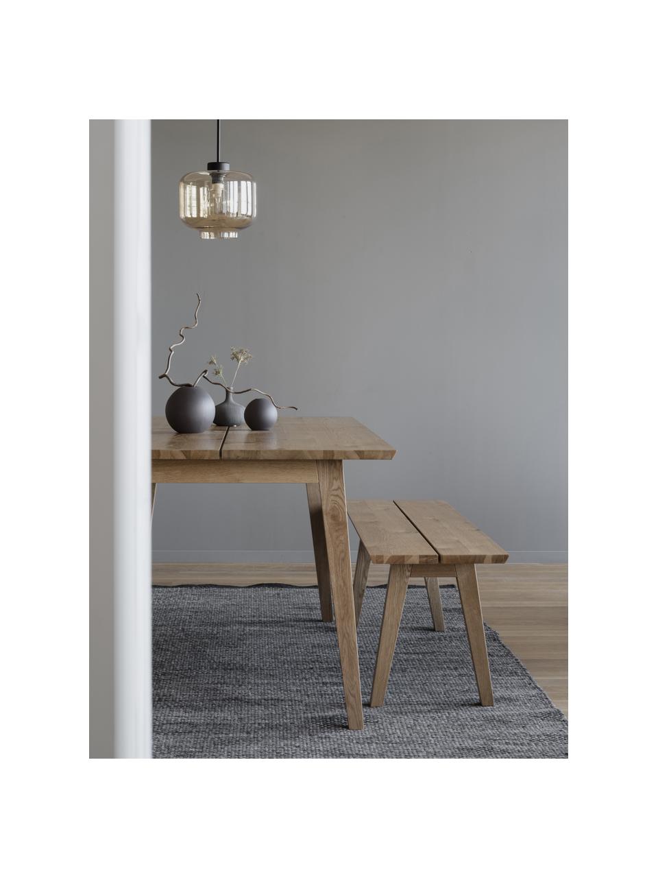 Uitschuifbare eettafel Melfort, 180 - 280 x 90 cm, Tafelblad: MDF met wild eikenhoutfin, Poten: berkenhout met eikenhoutf, Hout, B 180 x D 90 cm