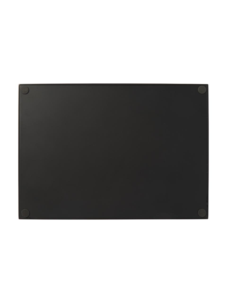 Decoratief dienblad Carina met Weens vlechtwerk, Plank: rotan, Rand: MDF, Zwart, B 35 x H 3 cm