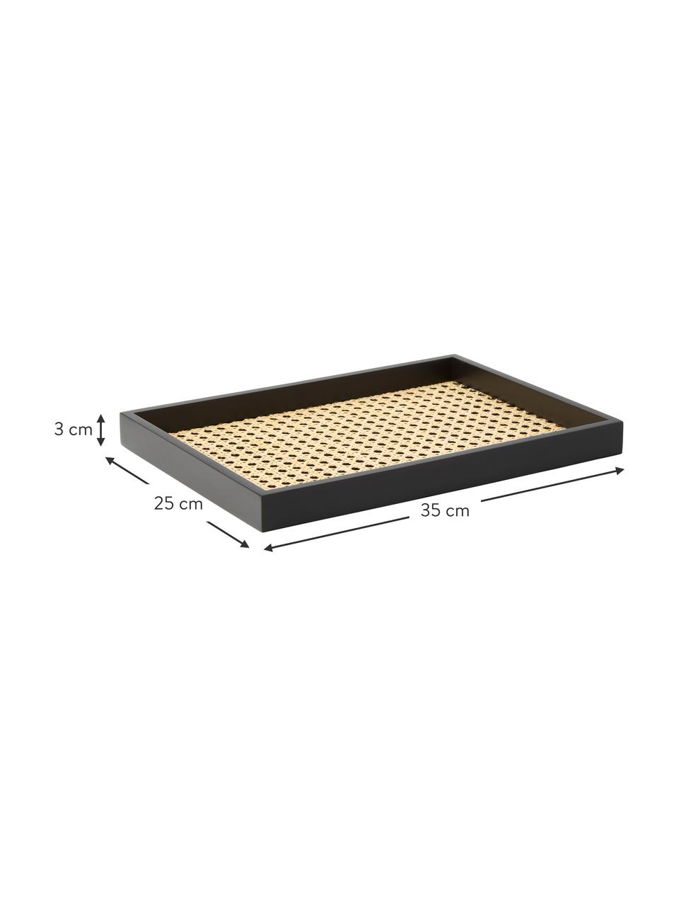 Dekorativní tác s vídeňskou pleteninou Carina, Černá, Š 35 cm, V 3 cm