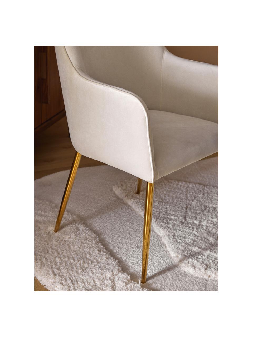 Chaise rembourrée en velours Ava, Velours beige clair, larg. 57 x prof. 63 cm