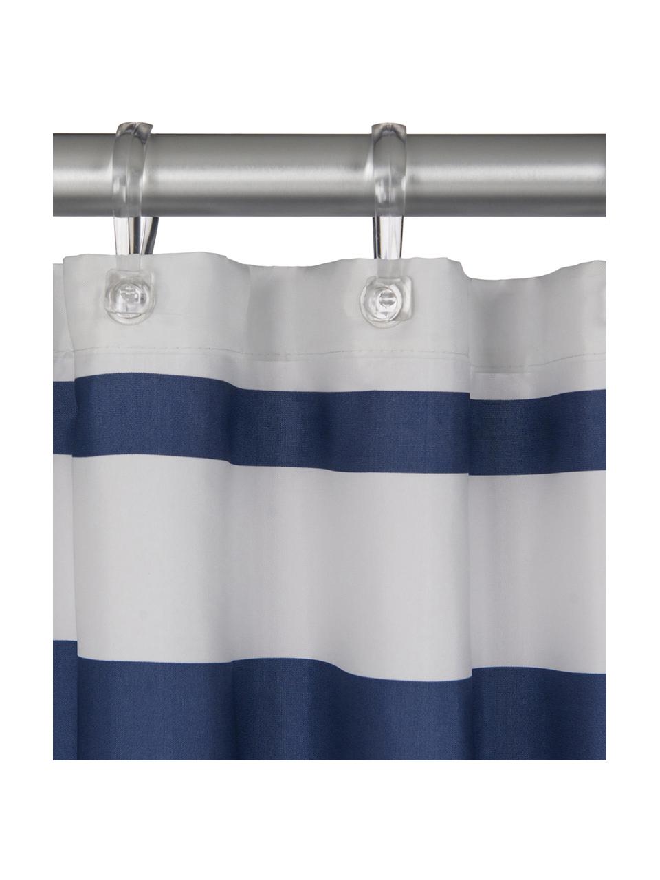 Douchegordijn Nautica met blokstrepen, 100% polyester
Waterafstotend, niet waterdicht, Blauw, wit, 180 x 200 cm