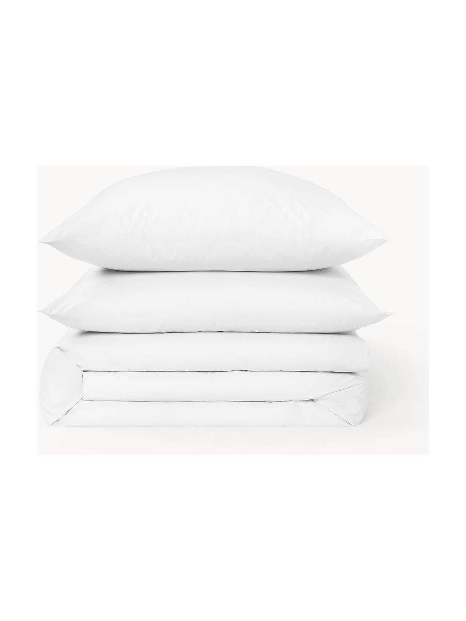 Housse de couette en percale de coton Elsie, Blanc, larg. 200 x long. 200 cm