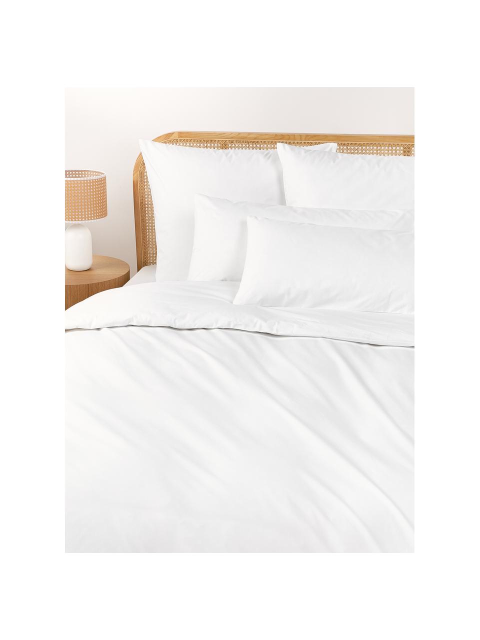 Housse de couette en percale de coton Elsie, Blanc, larg. 200 x long. 200 cm