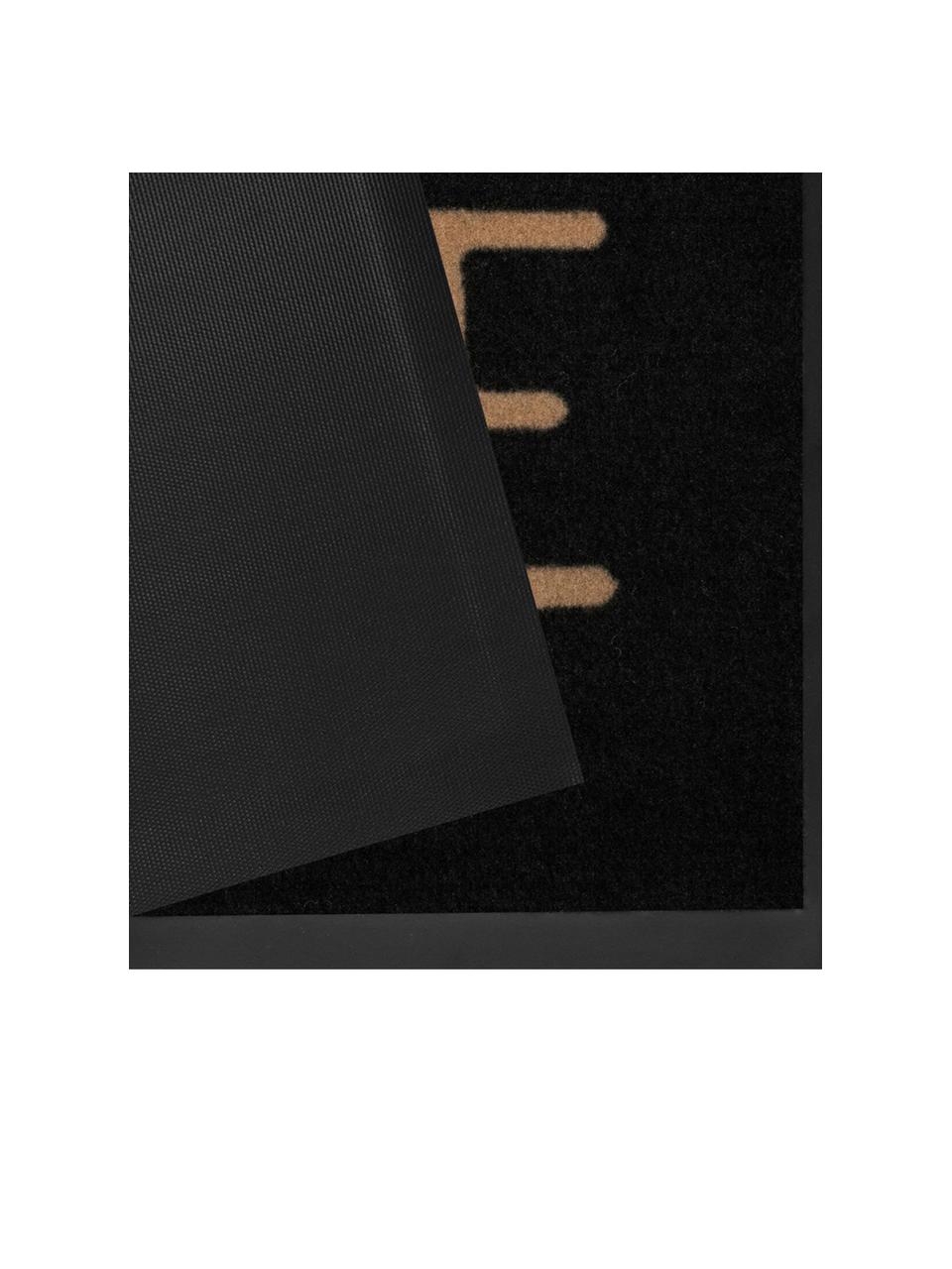 Polyamid-Fußmatte Lovely Home, Vorderseite: Polyamid, Rückseite: Gummi, Schwarz, Braun, Rot, B 45 x L 75 cm