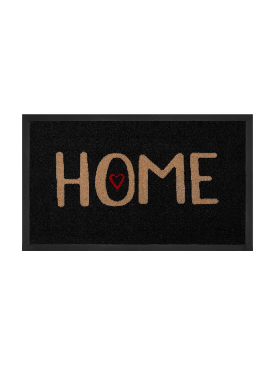 Paillasson en polyamide Lovely Home, Noir, beige, rouge, larg. 45 x long. 75 cm