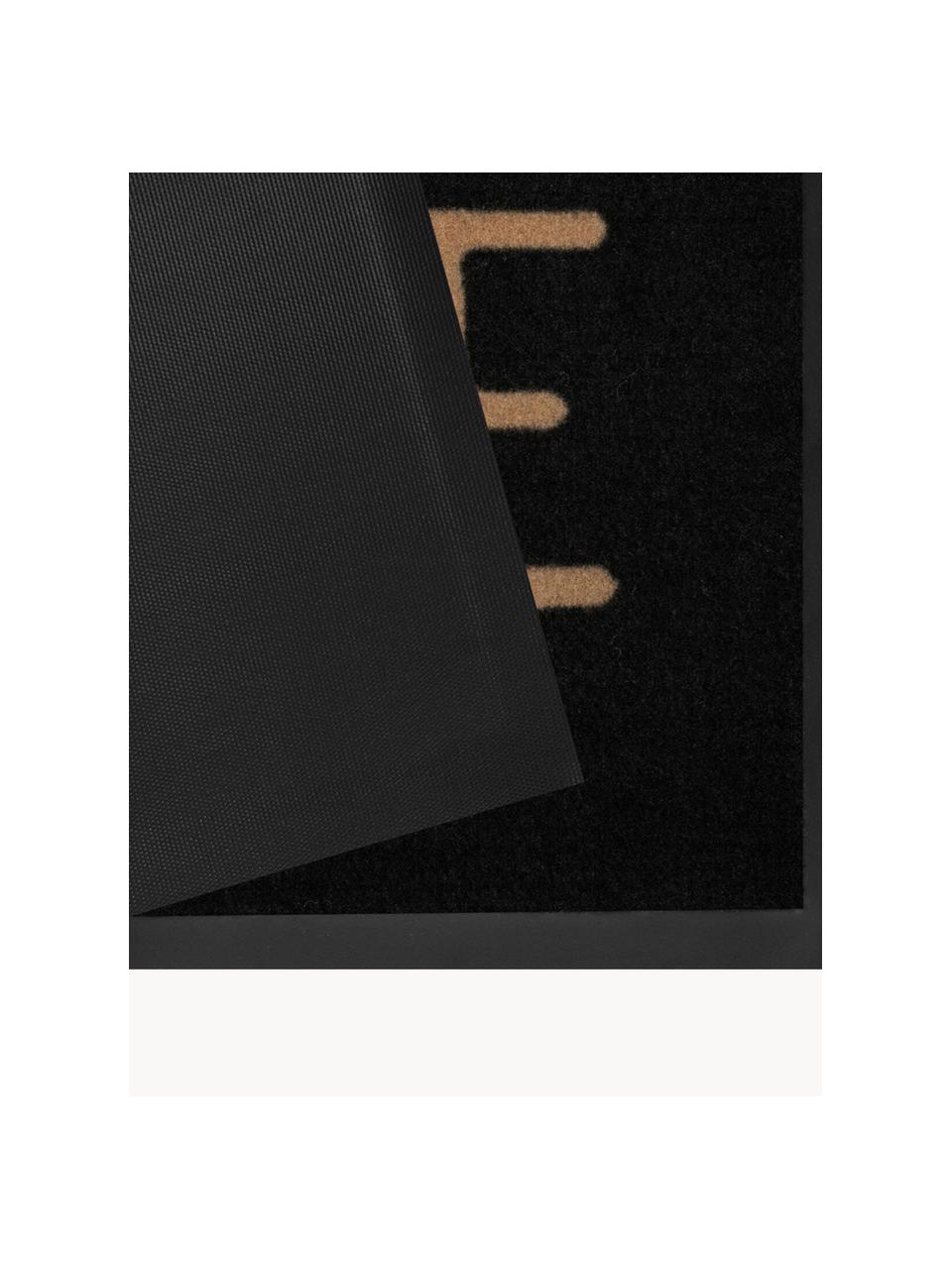 Paillasson en polyamide Lovely Home, Noir, beige, rouge, larg. 45 x long. 75 cm