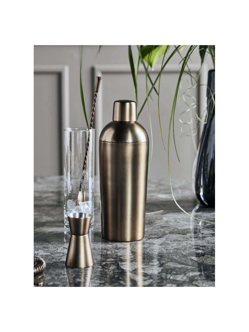 Cocktail-Shaker Baar aus Edelstahl, Edelstahl, beschichtet, Goldfarben mit Metallic-Finish, Ø 9 x H 23 cm