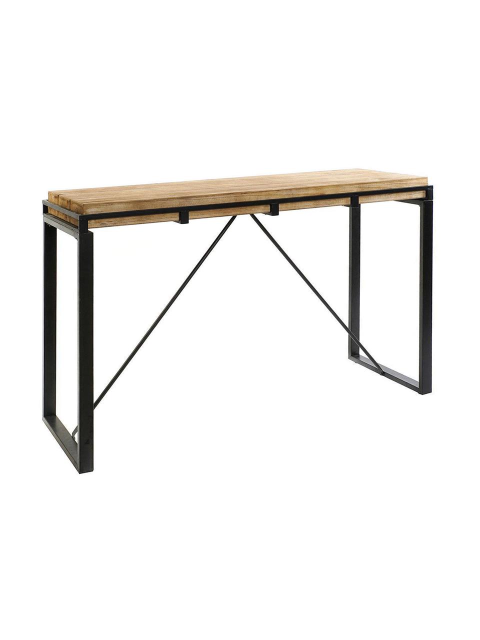 Consola  Macciato, Tablero: madera de abeto, Patas: metal, Beige, Negro, An 123 x Al 84 cm