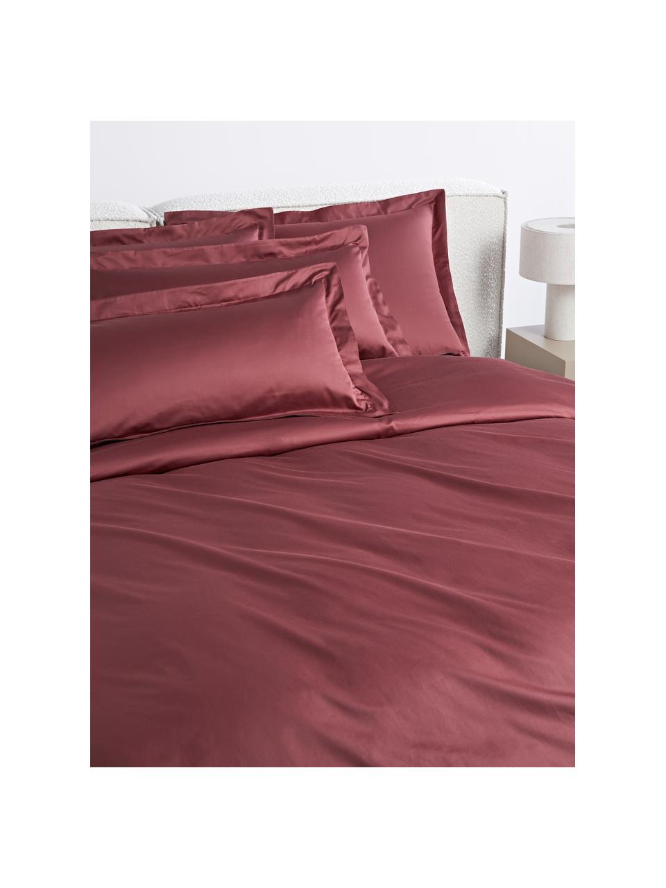 Baumwollsatin-Kopfkissenbezug Premium, Webart: Satin Fadendichte 500 TC,, Weinrot, B 40 x L 80 cm