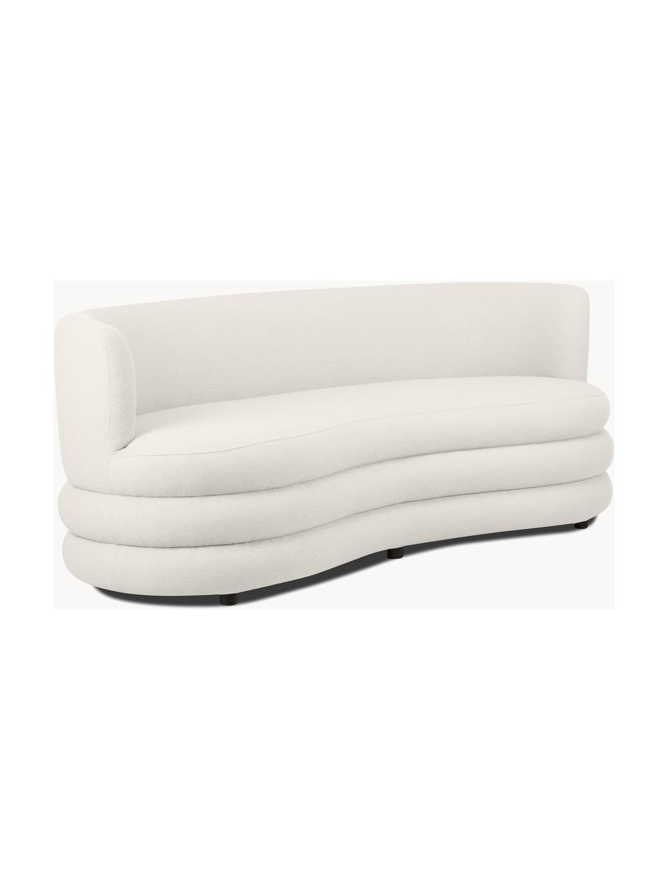 Designer Bouclé-Sofa Solomon (3-Sitzer), Bezug: 100% Polyester 35.000 Sch, Gestell: Massives Fichtenholz, Bir, Füße: Kunststoff Dieses Produkt, Bouclé Cremeweiß, B 193 x T 92 cm