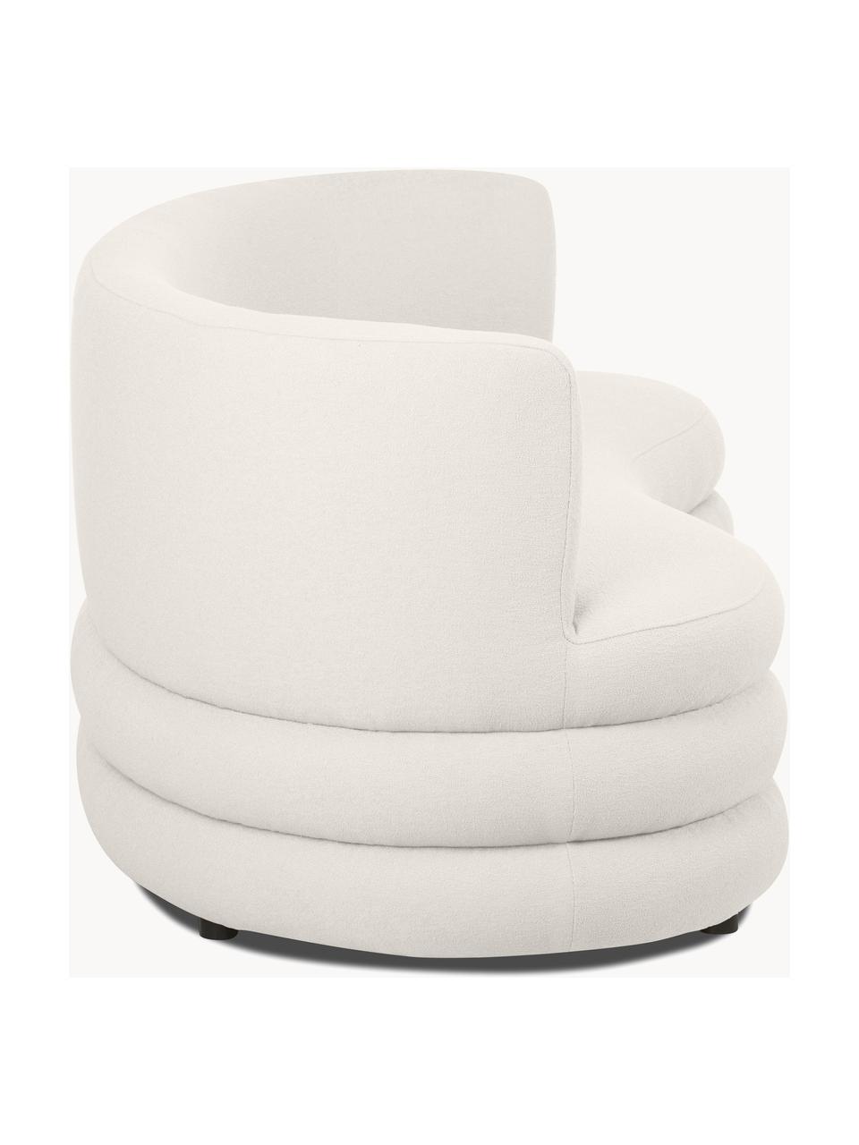 Sofá en tejido bouclé de diseño Solomon (3 plazas), Tapizado: 100% poliéster Alta resis, Tapizado: relleno de espuma, Estructura: madera de abeto maciza, m, Patas: plástico Este producto es, Bouclé blanco crema, An 193 x Al 92 cm