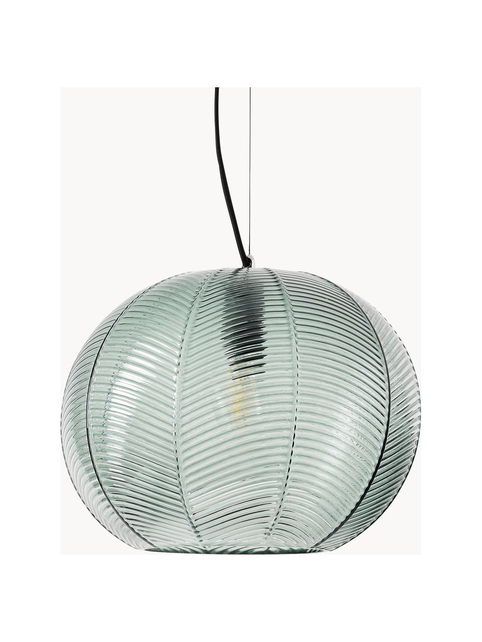 Suspension en verre teinté Brice, Vert, transparent, Ø 38 cm