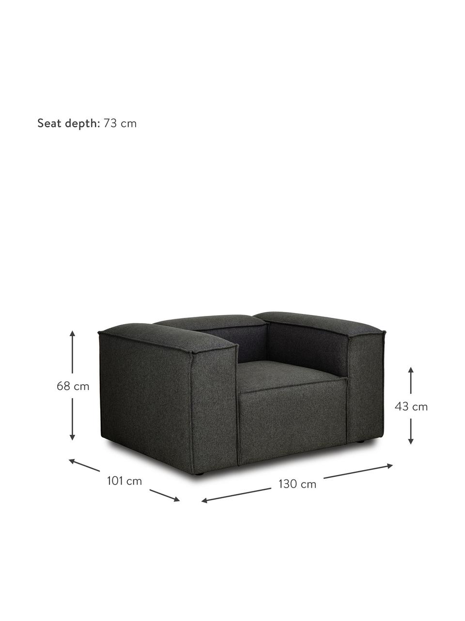 Fauteuil anthracite Lennon, Tissu anthracite