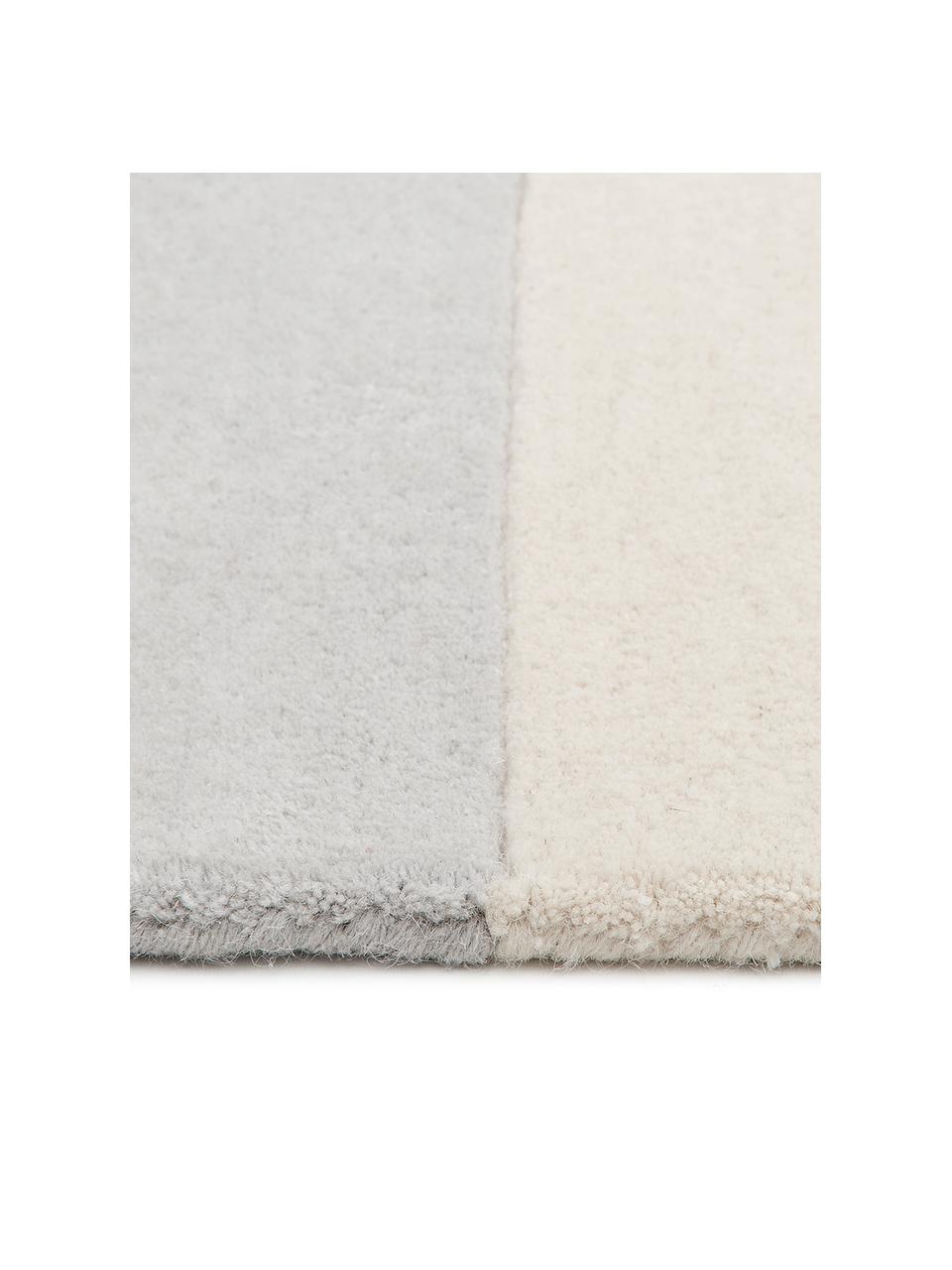 Passatoia in lana taftata a mano con motivo grafico Keith, Retro: 100% cotone Nel caso dei , Beige, grigio, Larg. 120 x Lung. 180 cm (taglia S)